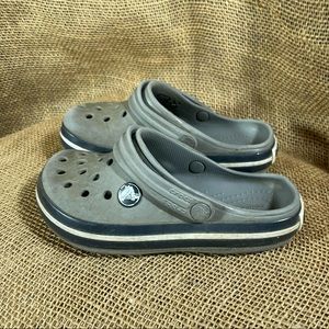 Crocs Kids Classic Lined Clog Slip On Shoe Gray C 11 Kids Children Dirty Used